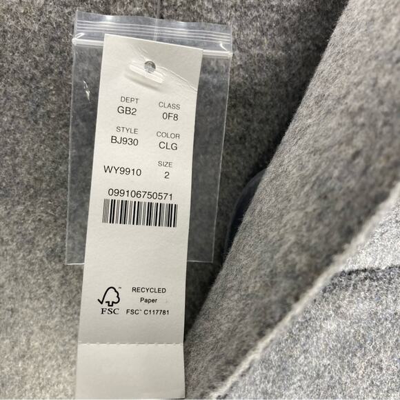 NWT J. CREW Leighton Blazer Jacket Double Faced Wool Charcoal Gray 2 - Picture 6 of 7